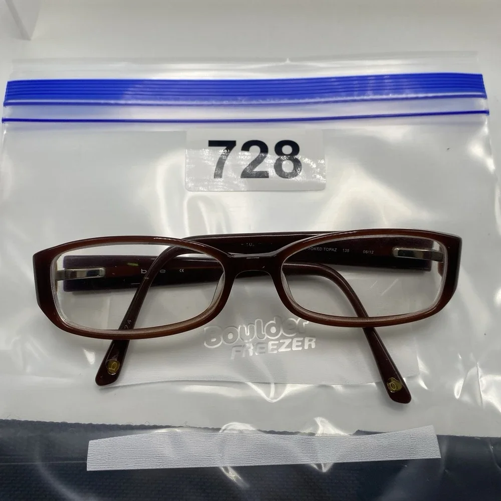 Bebe Eyeglasses Women FRAME ONLY Bejeweled 135 Smoked Topaz 728